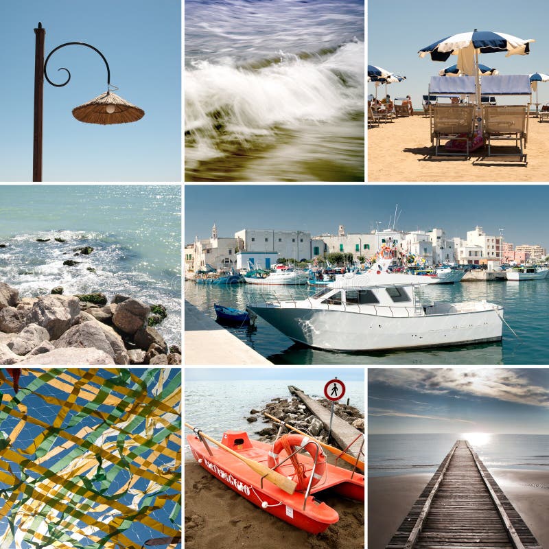 Sommerseecollage lizenzfreies stockbild Sommerseecollage lizenzfreies stockbild
