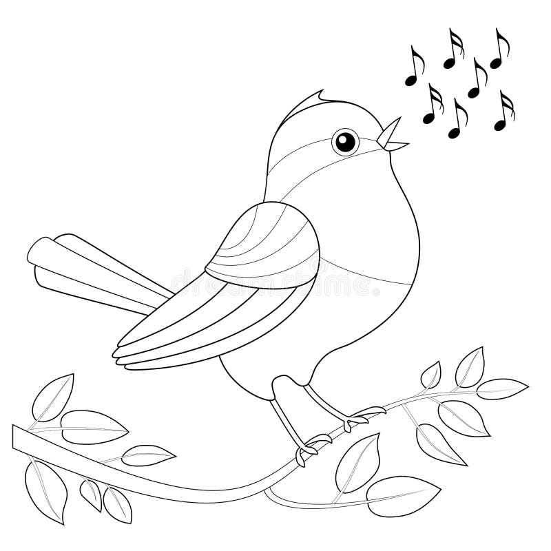Download Songbird Coloring Picture stock vector. Illustration of ...