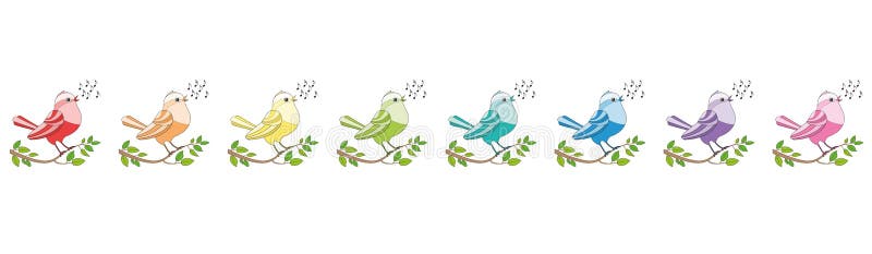 Songbirds Rainbow Colored Singing Choir