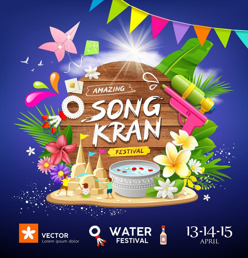 Festival Songkran Feliz Thai Ano Novo Crianças Desfrutam Da água Salgada No  Festival Songkran Tailândia Tradicional Vetor De Dia N Ilustração do Vetor  - Ilustração de étnico, templo: 273968669