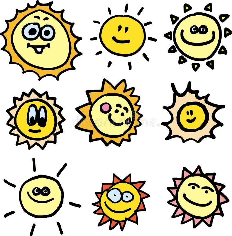 Sonnen vector Set lizenzfreie abbildung Sonnen vector Set lizenzfreie abbildung