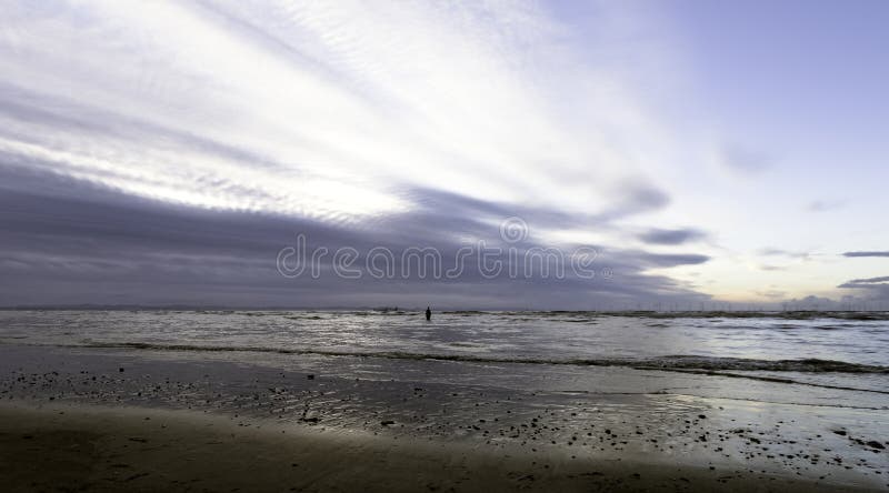 Sonnenuntergang auf Crosby-Strand im Winter, Crosby, Liverpool, Großbritannien stockfoto Sonnenuntergang auf Crosby-Strand im Winter, Crosby, Liverpool, Großbritannien stockfoto