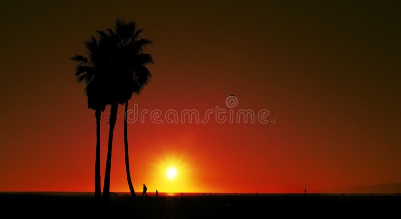 Sunset on Venice Beach, Venice, California, United States. Sunset on Venice Beach, Venice, California, United States