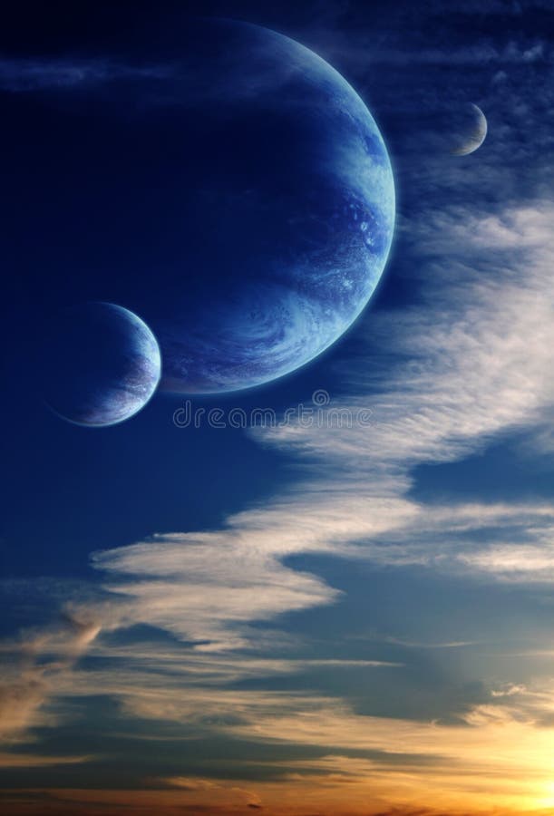 Sonnenuntergang im ausländischen Planeten lizenzfreie abbildung Sonnenuntergang im ausländischen Planeten lizenzfreie abbildung
