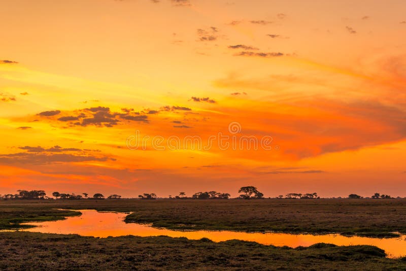 Sonnenuntergang im Sambia