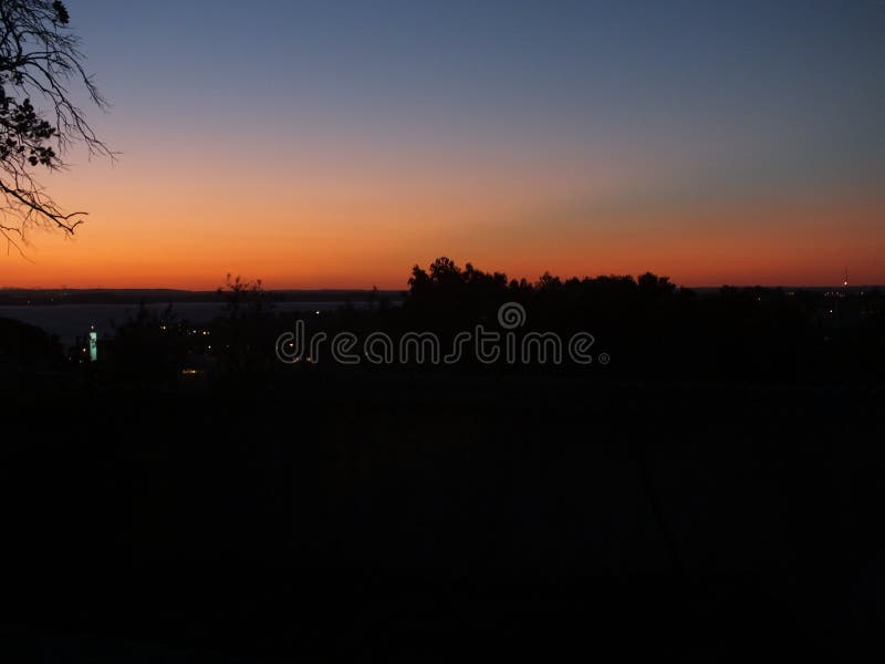 Sonnenuntergang in Porto Alegre, Rio Grande do Sul, Brasilien stockbild Sonnenuntergang in Porto Alegre, Rio Grande do Sul, Brasilien stockbild