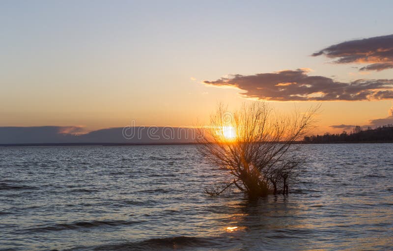 Sonnenuntergang über dem Flusshimmel bewölkt Wasser der Baum stockfotos Sonnenuntergang über dem Flusshimmel bewölkt Wasser der Baum stockfotos