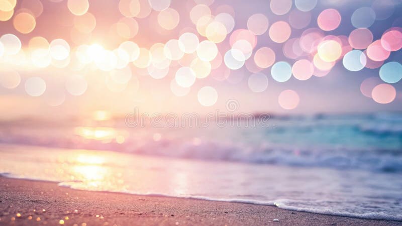 Sonnenuntergang über dem Ozean mit sanften, runden rosa Bukenleuchten lizenzfreies stockfoto