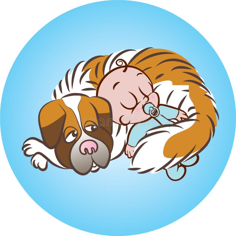 Sonno bene con il cane royalty illustrazione gratis Sonno bene con il cane royalty illustrazione gratis