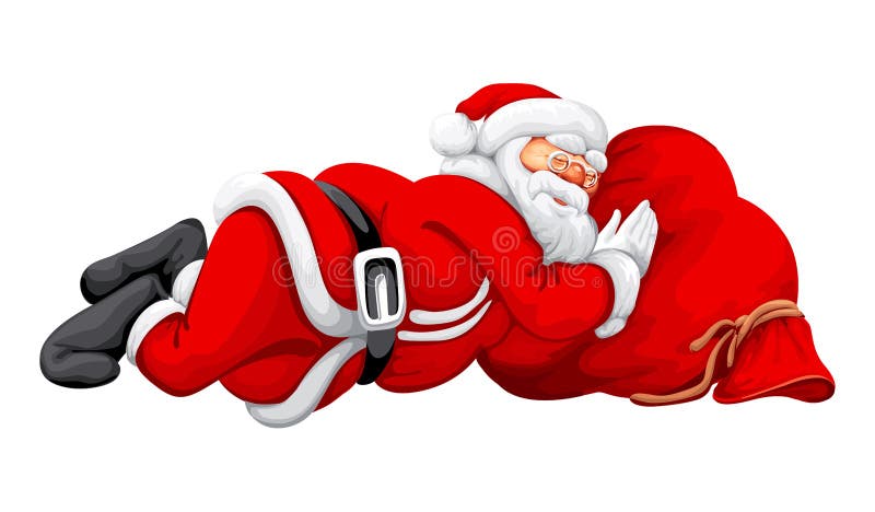 Santa Claus Sleeping on then sack illustration rasterized. Santa Claus Sleeping on then sack illustration rasterized