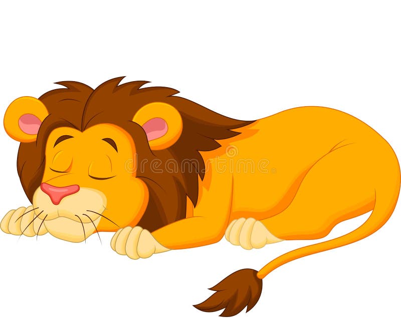 Sono dos desenhos animados do leão ilustração royalty free Sono dos desenhos animados do leão ilustração royalty free