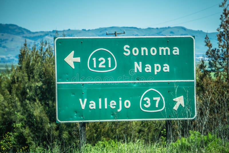 Sonoma napa highway direction sign