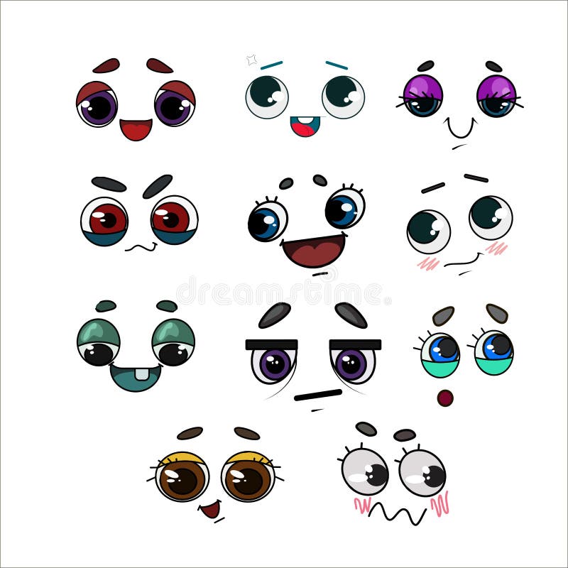 Sonriente. Emociones De Caras Divertidas Ilustración del Vector - Ilustración de conjunto, ojos: 240412350 Sonriente. Emociones De Caras Divertidas Ilustración del Vector - Ilustración de conjunto, ojos: 240412350