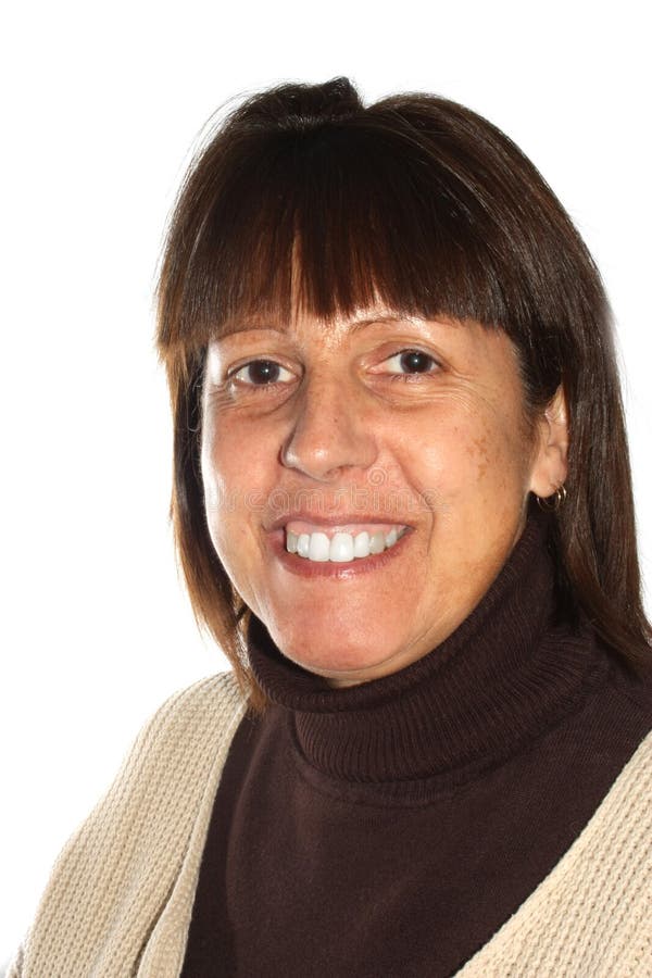 Sonrisa de mediana edad de la mujer fotos de archivo Sonrisa de mediana edad de la mujer fotos de archivo