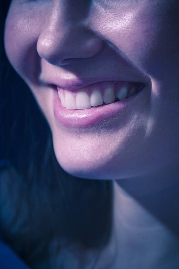 Closeup of broad smile, woman smiling. Closeup of broad smile, woman smiling.