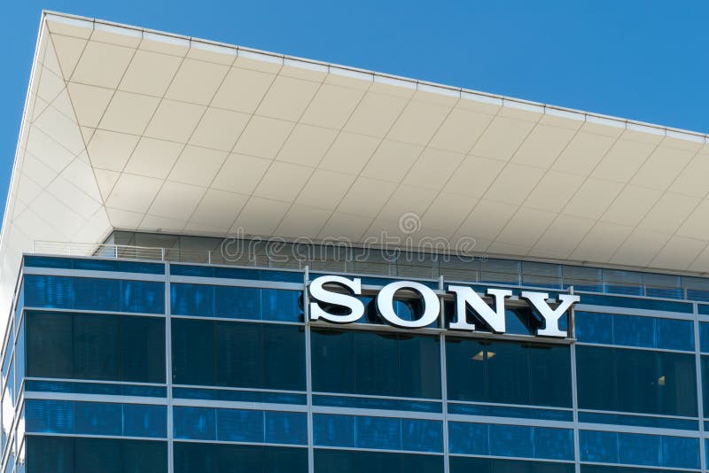 Sony Corporate Headquarters Sign Y Logotipo Imagen de archivo editorial