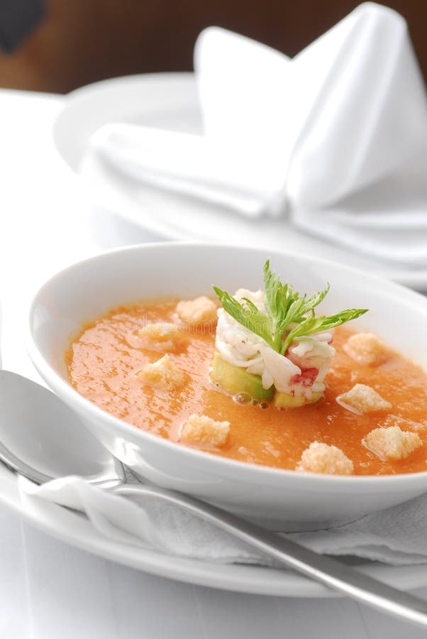 Sopa de Gazpacho imagem de stock royalty free Sopa de Gazpacho imagem de stock royalty free