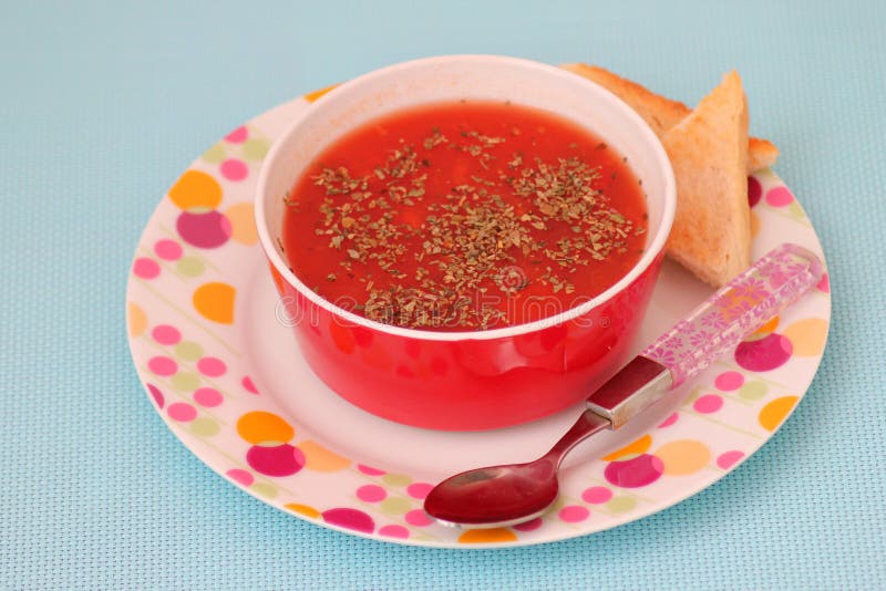 Sopa de tomates fotografía de archivo Sopa de tomates fotografía de archivo