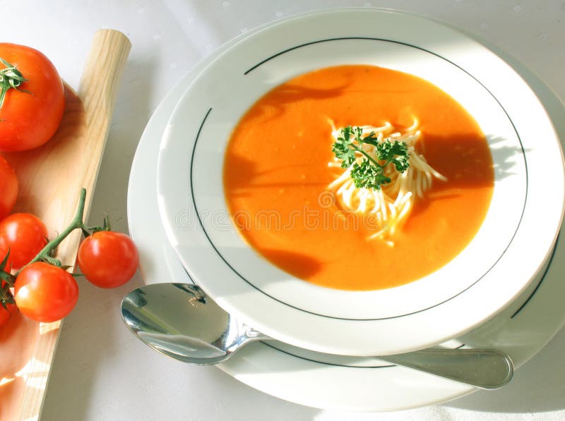 Sopa de tomate imagem de stock
