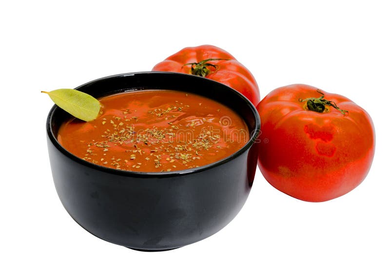 Sopa do tomate isolada imagens de stock royalty free Sopa do tomate isolada imagens de stock royalty free
