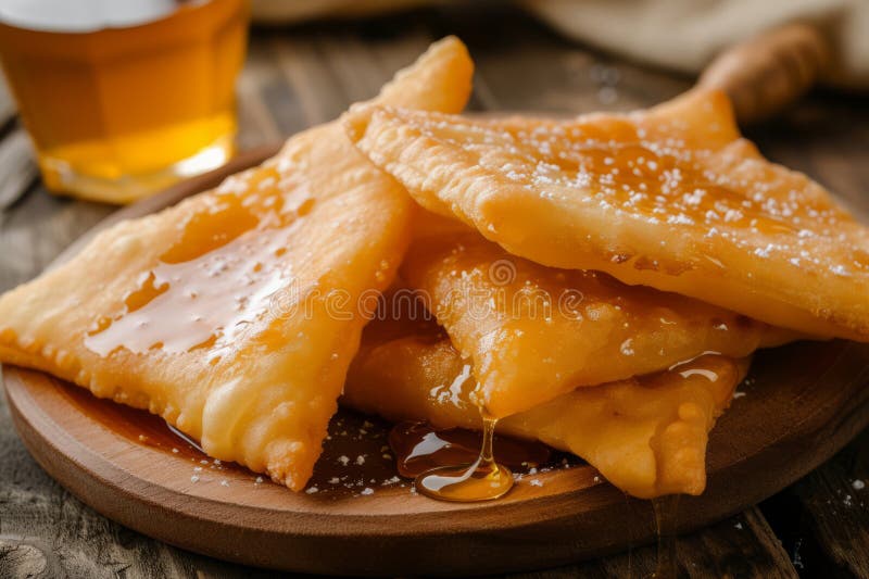 Sopapillas frias casadas com mel. ai generativo. ilustração de ai generativa.