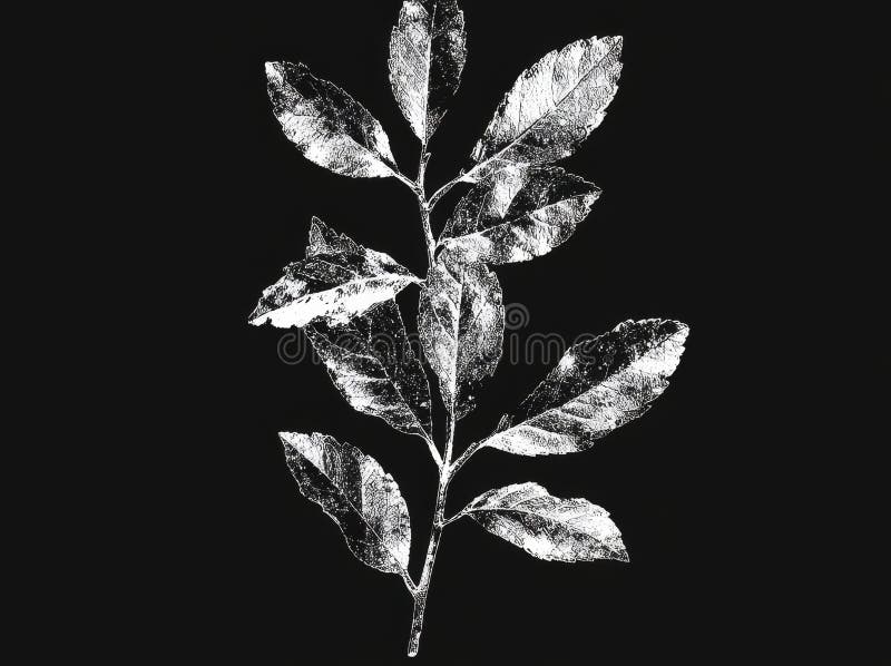 A sophisticated dark design featuring exotic leaves and vines, intricate and abstract. stock images