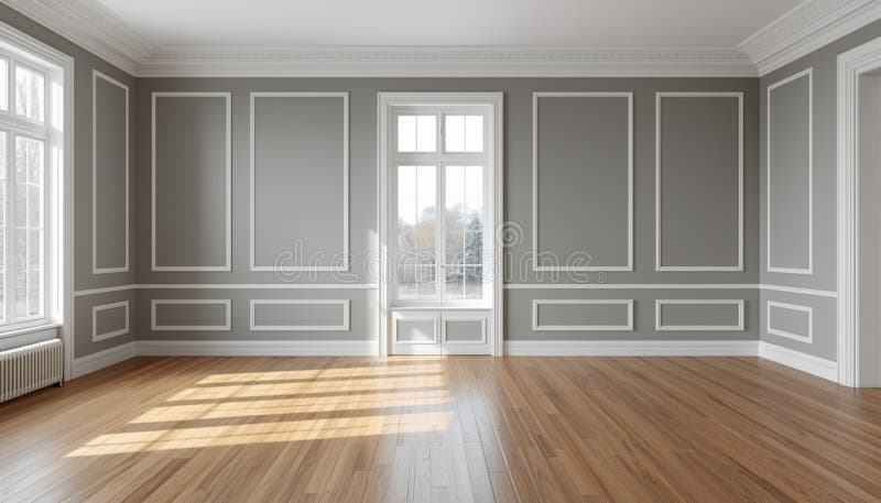 Sophisticated Interior with Balcony View royalty free illustration
