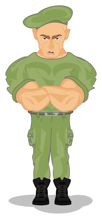 Soporte del soldado de la sorpresa ilustración del vector Soporte del soldado de la sorpresa ilustración del vector