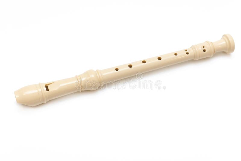 Soprano Recorder (flute) Isolated Stock Photo Image of music
