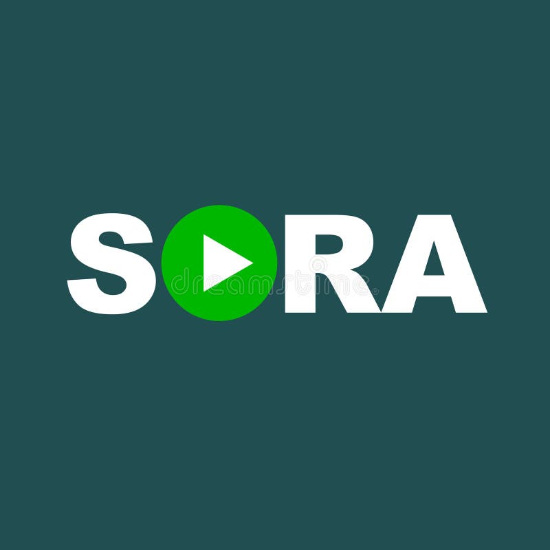 Textul pictogramei Sora Ai la vectorul generatorului video online. sora este o inteligență artificială a textului către generatoru royalty free illustration