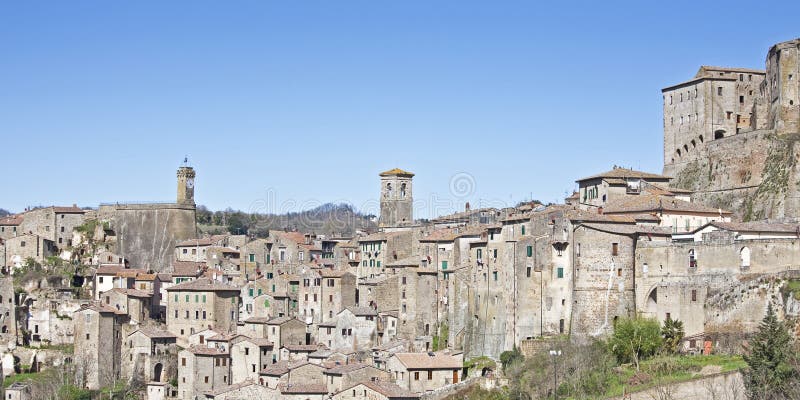 Sorano, tuscan village stock image. Image of countries - 14784767