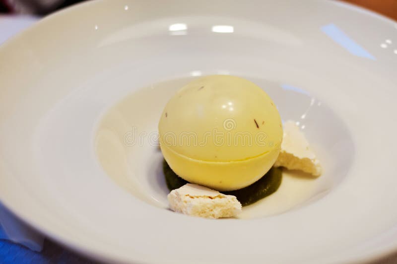 Sorbet in chocolate shell stock photo. Image of dining 43494672