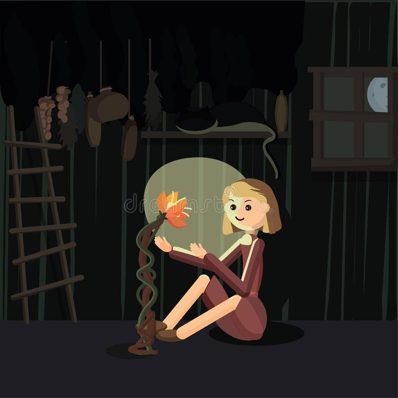 Sorcière de Yung dans la hutte illustration libre de droits Sorcière de Yung dans la hutte illustration libre de droits
