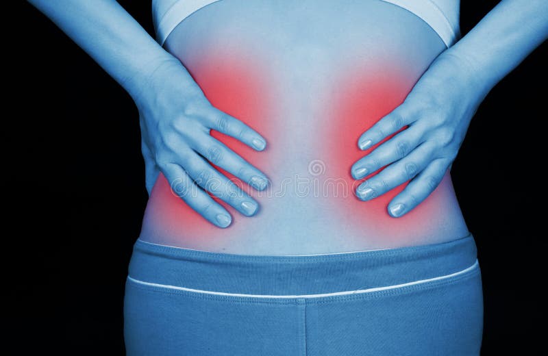 Sore kidney, shown red stock photo. Image of arthritis 36852764