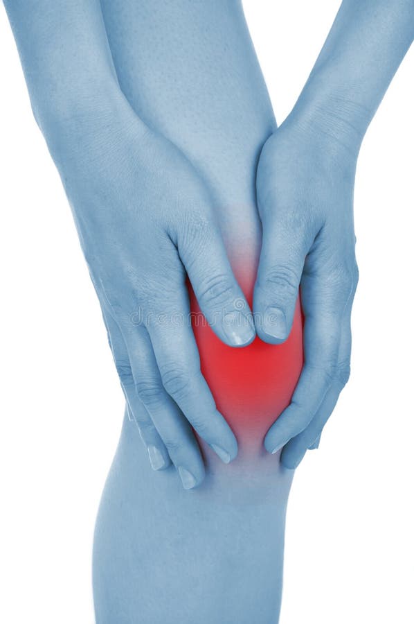 Sore Knee, Legs, Shown Red, Keep Handed Stock Image Image of human