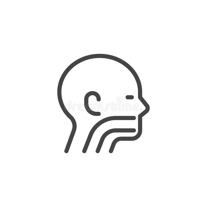 Sore throat, symptom of viral disease. Cough, fahrenheit, angina, allergy line icon. Infection with influenza, colds stock illustration