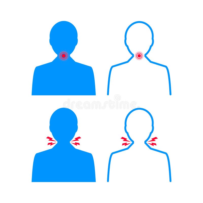 Sore Throat. Symptoms Icon. Bacterial and viral infection, Laryngitis. Vector stock illustration. vector illustration