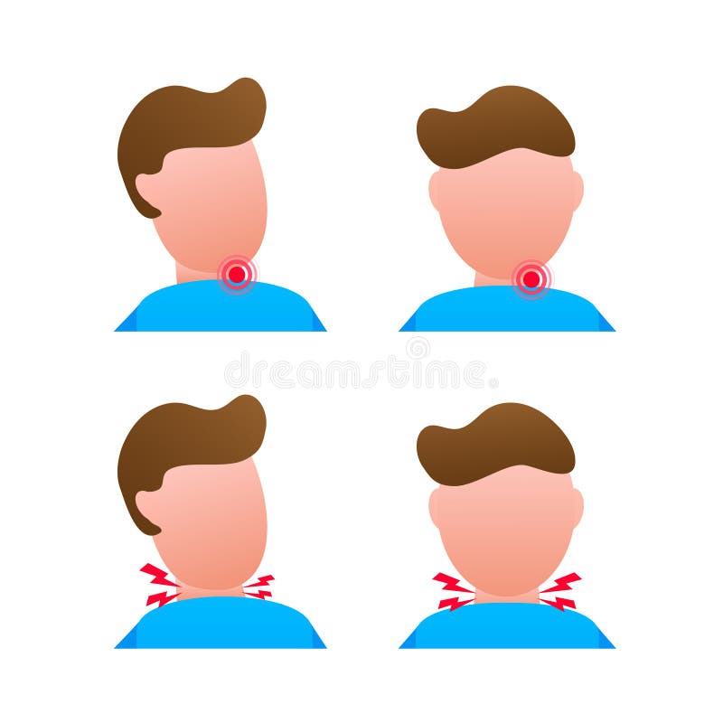 Sore Throat. Symptoms Icon. Bacterial and viral infection, Laryngitis. Vector stock illustration. vector illustration