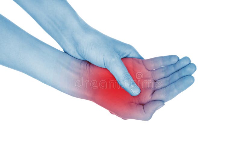 Sore Wrist, Hand, Shown Red Stock Image Image of rheumatoid, blue