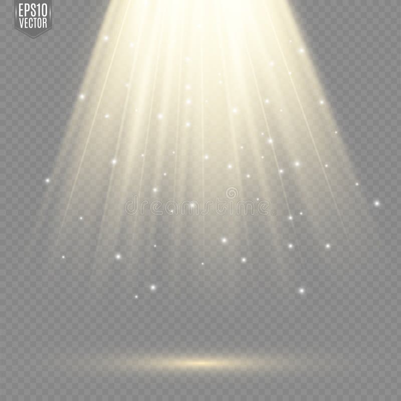 Sorgenti luminose, illuminazione di concerto, riflettori Riflettore di concerto con il fascio, riflettori illuminati illustrazione vettoriale