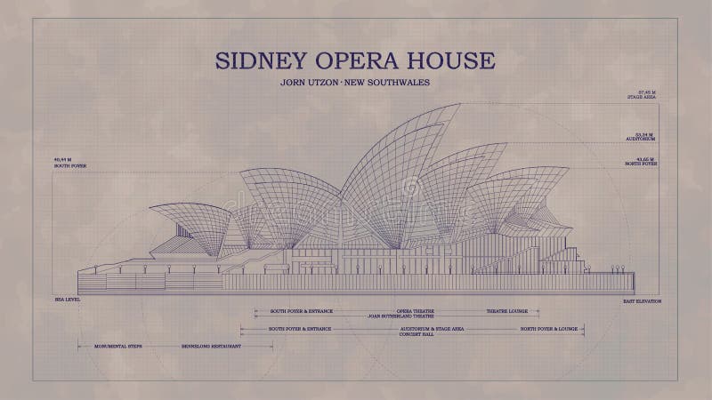 The blueprint vector image of Architect Old technical drawing style. The Vintage tracing paper effects.