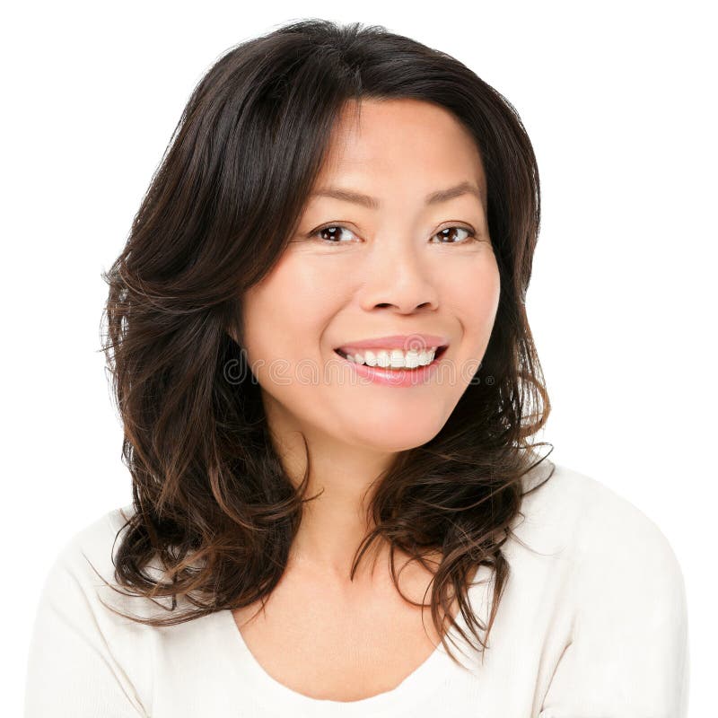 Sorridere asiatico della donna felice fotografia stock