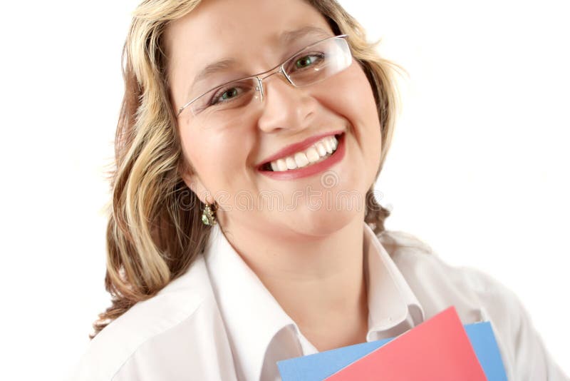 Friendly smiling woman that could be a doctor or a businesswoman. Friendly smiling woman that could be a doctor or a businesswoman