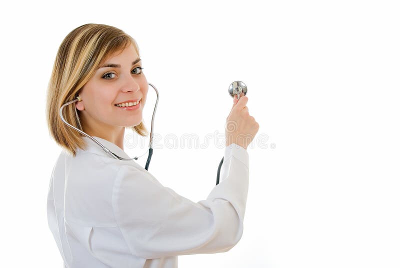 Sorriso di una bella dottoressa fotografia stock