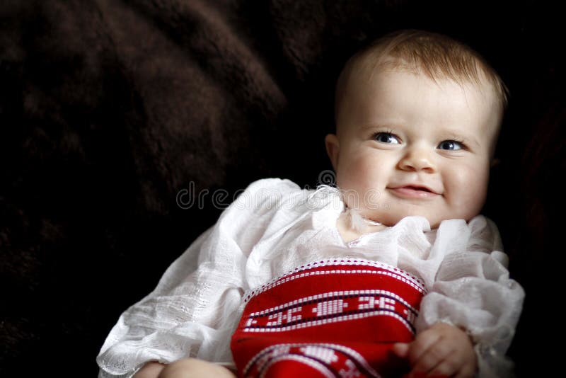 Sorriso infantil do bebê fotos de stock royalty free Sorriso infantil do bebê fotos de stock royalty free