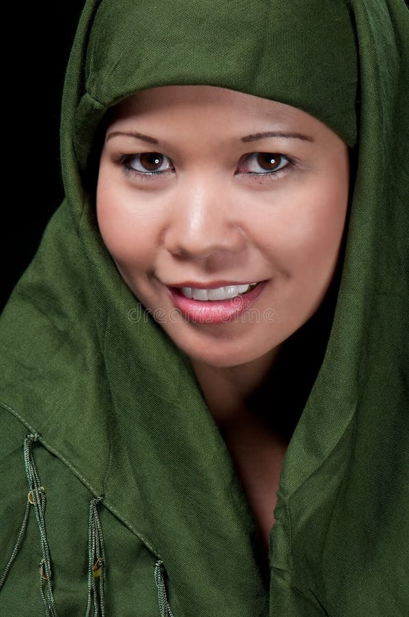 Portrait of asiatic woman of islamic religion with scarf. Portrait of asiatic woman of islamic religion with scarf.