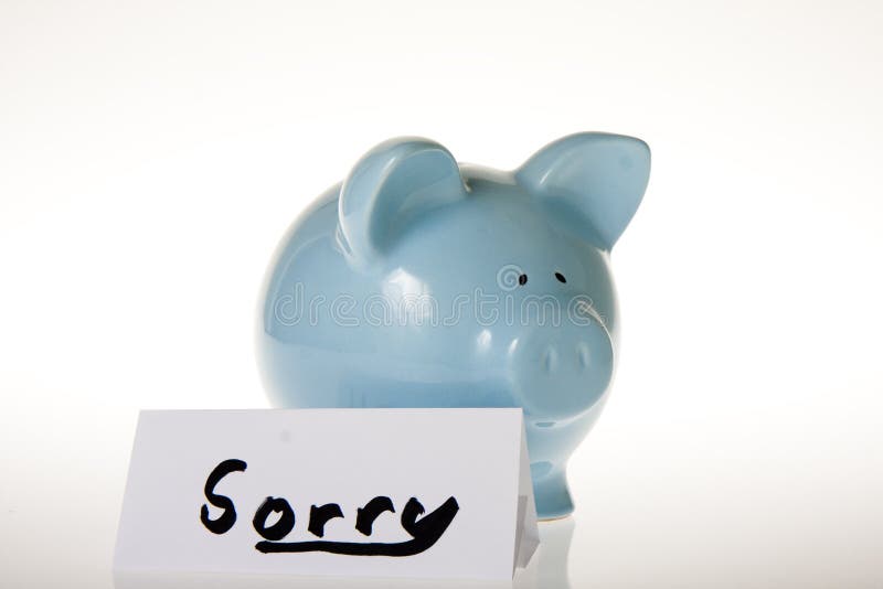 Sorry piggy bank royalty free stock image