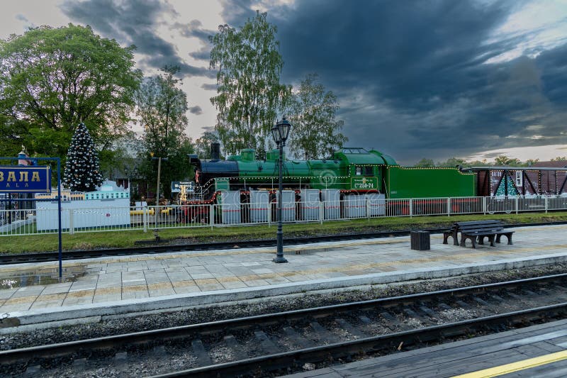 Sortavala Karelia Russia 8 luglio 2023 : Stazione ferroviaria a Sortavala Serdobol. Repubblica di Karelia. Russia fotografie stock