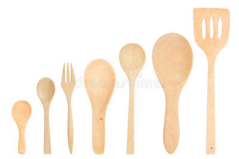 Sortiertes hölzernes Tischbesteck stockbild Sortiertes hölzernes Tischbesteck stockbild