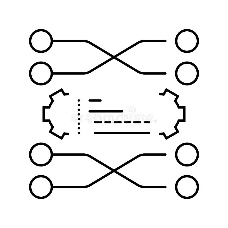 Sorting algorithm line icon vector illustration stock illustration